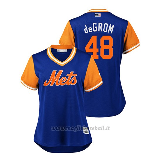 Maglia Baseball Donna New York Mets Jacob Degrom 2018 Llws Players Weekend Degrom Royal